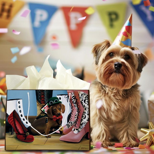 Bolsa De Regalo Grande Steampunk Dachshund Shoes Boots Victoriano (Subido por el creador)