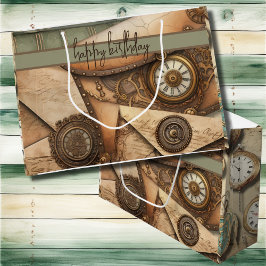 Bolsa De Regalo Grande Steampunk | Relojes | Gases | Libros | Victoriano