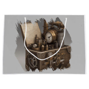 Bolsa De Regalo Grande Steampunk Time Machine - Vintage Treasure Chest