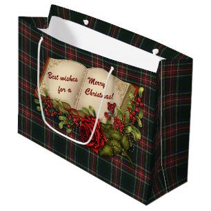 Bolsa De Regalo Grande Stewart Black Modern Original Escocia Tartán