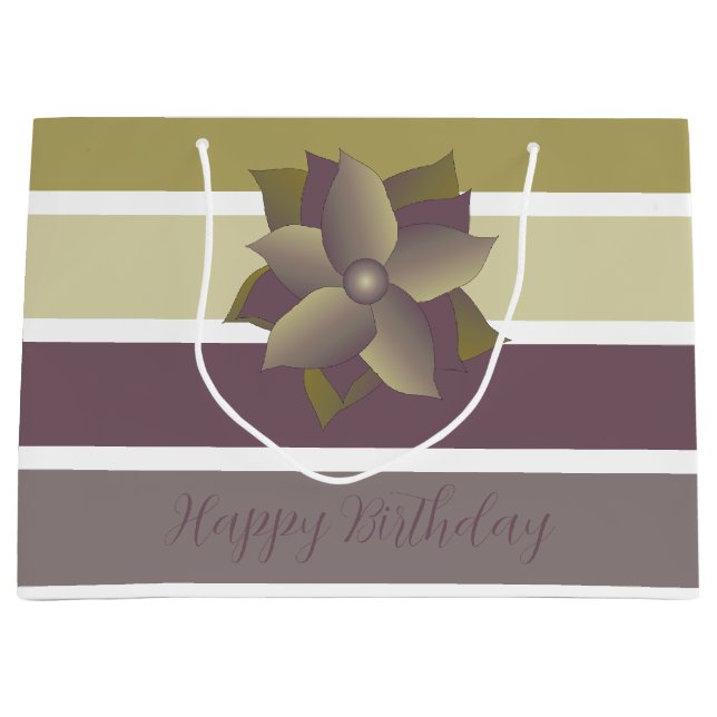 Bolsa De Regalo Grande Stripe moderno y elegante (Anverso)