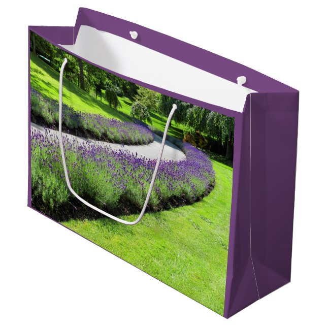 Bolsa De Regalo Grande Stunning Lavender-Lined Garden Walk Landscape (Angulo Anverso)