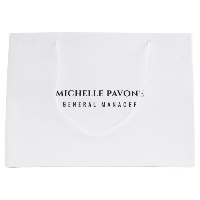 Bolsa De Regalo Grande Stylish Black & White Simple Plain Professional (Anverso)