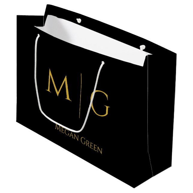 Bolsa De Regalo Grande Stylish Monogram With Name Personalized (Angulo Anverso)