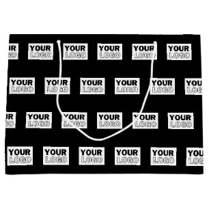 Bolsa De Regalo Grande Su logotipo o diseño   Fondo de color editable