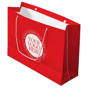 Bolsa De Regalo Grande Su logotipo u otra imagen Navidades Rojo y Blanc