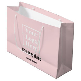 Bolsa De Regalo Grande Su plantilla de logotipo aquí en rosa pálido