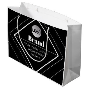 Bolsa De Regalo Grande Sube tu logotipo y diseño de texto personalizable