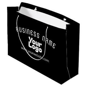 Bolsa De Regalo Grande Subir logotipo retro-moderno blanco y negro (edita