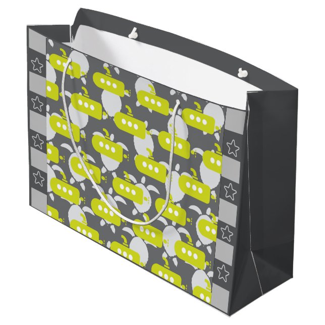 Bolsa De Regalo Grande Submarines & Turtles (Angulo reverso)