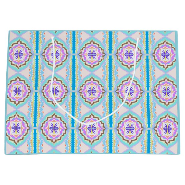 Bolsa De Regalo Grande Sueño Pastel Boho Geométrico Calidoscopio (Anverso)