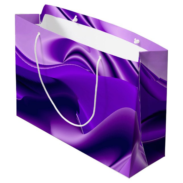 Bolsa De Regalo Grande Sueños del arcoiris de flores moradas (Angulo reverso)