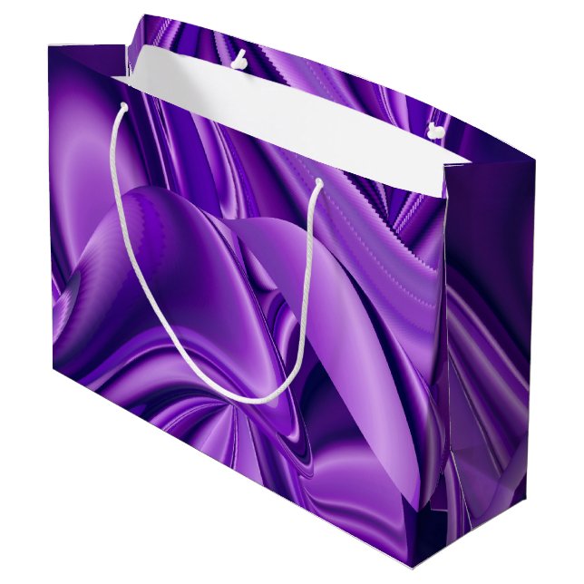 Bolsa De Regalo Grande Sueños del arcoiris de flores moradas (Angulo reverso)