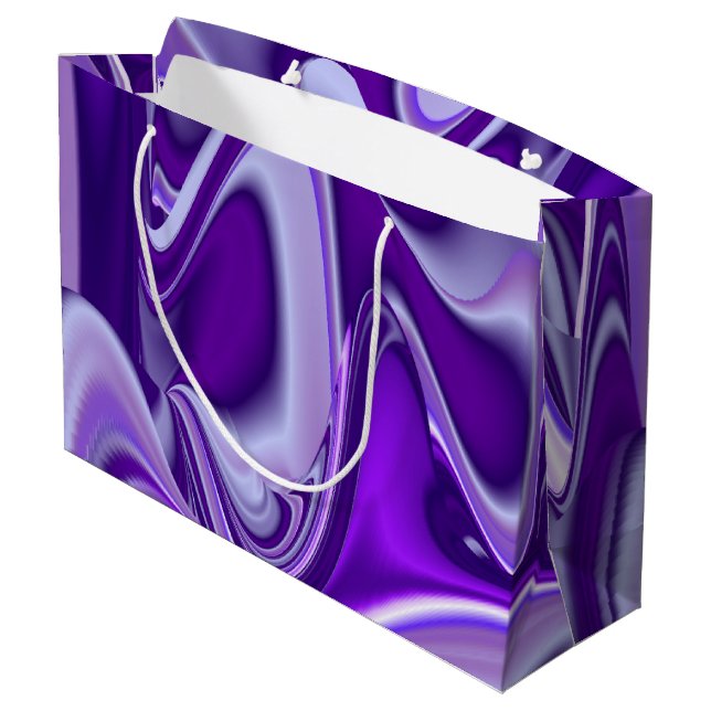 Bolsa De Regalo Grande Sueños del arcoiris de flores moradas (Angulo reverso)