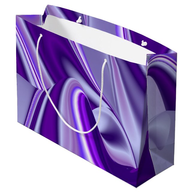 Bolsa De Regalo Grande Sueños del arcoiris de flores moradas (Angulo reverso)