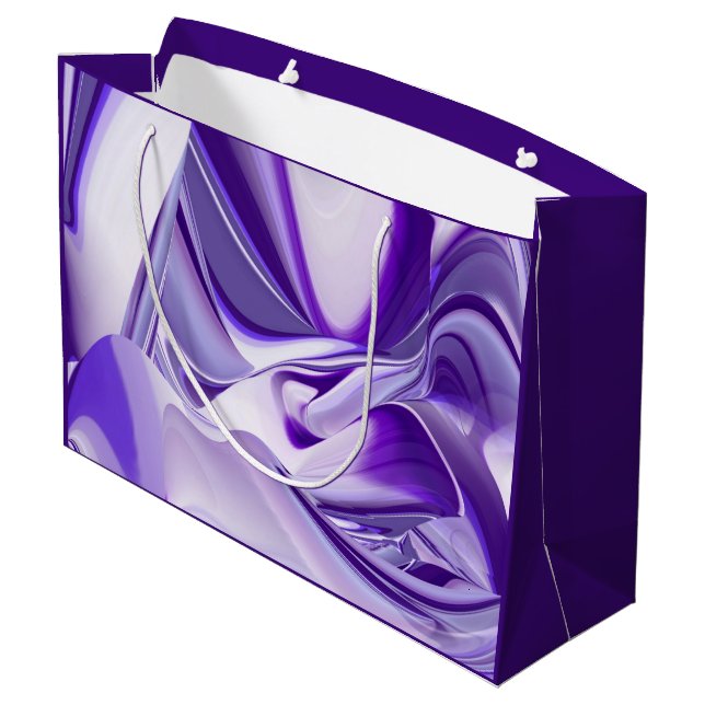 Bolsa De Regalo Grande Sueños del arcoiris de flores moradas (Angulo reverso)