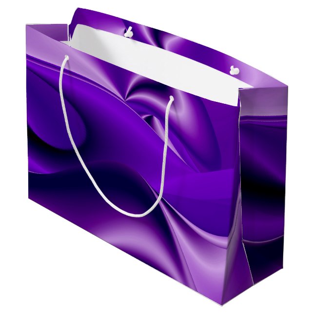 Bolsa De Regalo Grande Sueños del arcoiris de flores moradas (Angulo reverso)