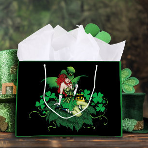 Bolsa De Regalo Grande Suerte Hada Irlandesa Verde