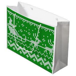 Bolsa De Regalo Grande Suéter fea Santa Claus trineo y renos