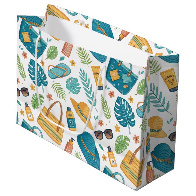 Bolsa De Regalo Grande Summer Beach Essentials Pattern (1) (Angulo Anverso)