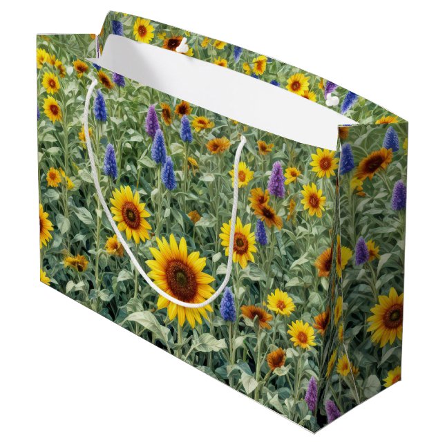 Bolsa De Regalo Grande Sunflower and Wildflower Field (Angulo reverso)