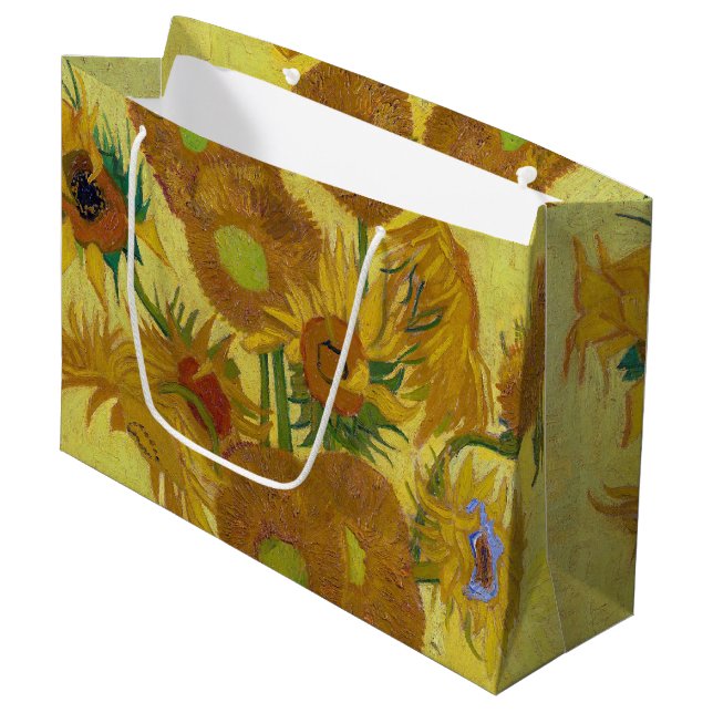 Bolsa De Regalo Grande Sunflowers, Vincent van Gogh (Angulo Anverso)