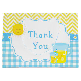 Bolsa De Regalo Grande Sunshine y Lemonade Baby Shower azul y amarillo