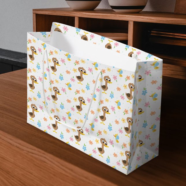 Bolsa De Regalo Grande Super Simple | 5 Little Ducks Boy Baby Shower (Bag on table)