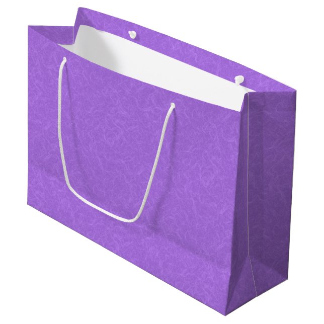 Bolsa De Regalo Grande Superficie morada texturizada con patrón de remoli (Angulo Anverso)