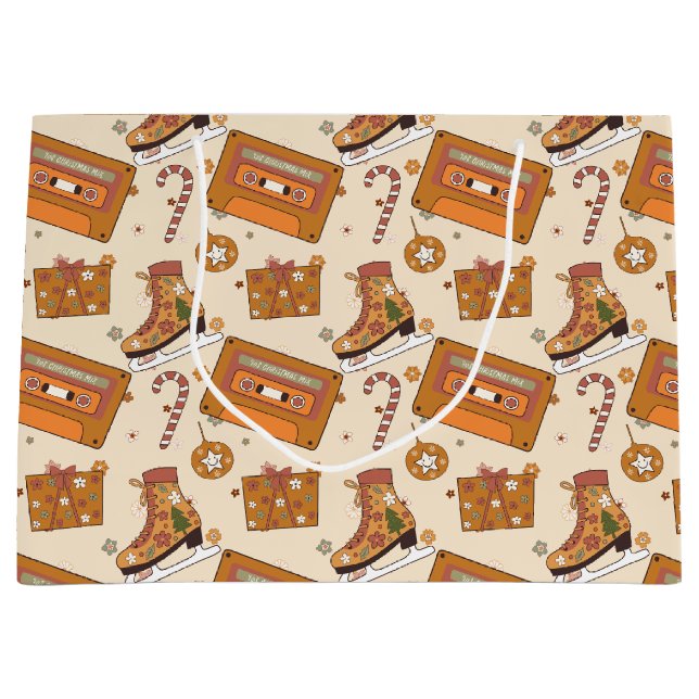 Bolsa De Regalo Grande Superfloral Retro Christmas Joy (Anverso)