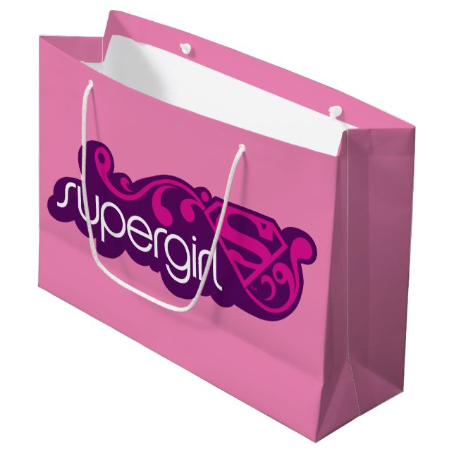 Bolsa De Regalo Grande Supergirl Groovy Name y S-Shield (Angulo Anverso)