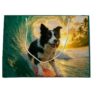 Bolsa De Regalo Grande Surfs Up Border Collie