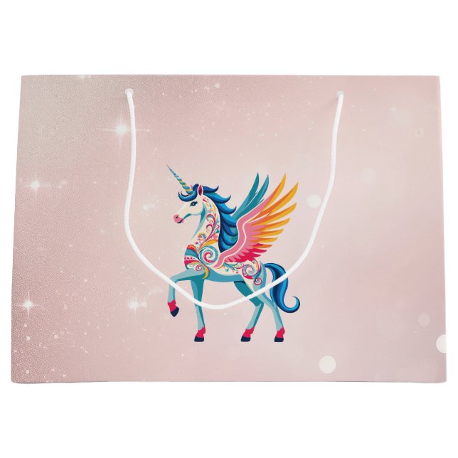 Bolsa De Regalo Grande Swirling Unicorn (Anverso)