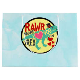 Bolsa De Regalo Grande T-Rex en un Top Hat Rawr significa que te amo grac
