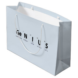 Bolsa De Regalo Grande Tabla Periódica 'Genio' - Azul Pálido Refrescante