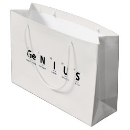 Bolsa De Regalo Grande Tabla Periódica 'Genio' - Perla Blanca Sofisticada