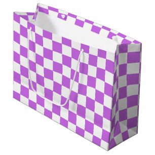 Bolsa De Regalo Grande Tablero de ajedrez magenta visual clásico