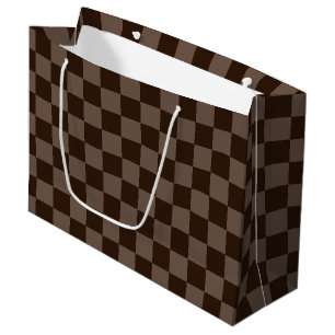 Bolsa De Regalo Grande Tablero de cheques de color marrón oscuro y quincy