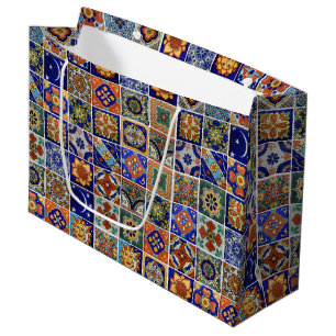 Bolsa De Regalo Grande Talavera Tile Santa Fe Southwest Style Colorous