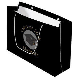 Bolsa De Regalo Grande Tapón de graduación en la clase negra de 20xx Pers