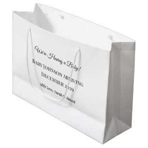Bolsa De Regalo Grande Tarjeta de revelación de bebé personalizado