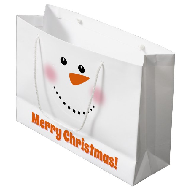 Bolsa De Regalo Grande Tarjeta de Snowman para la garganta de garganta (Angulo Anverso)