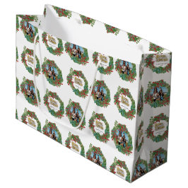 Bolsa De Regalo Grande Tarjeta navideña navidad con foto familiar