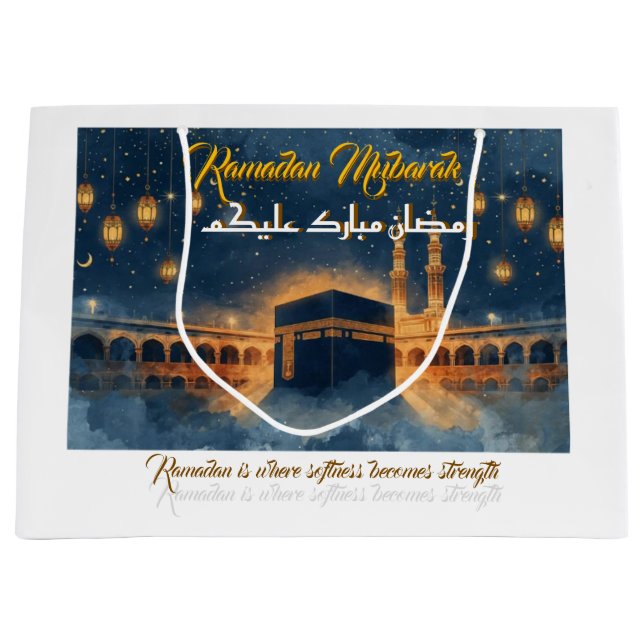 Bolsa De Regalo Grande Tarjeta personalizada de Ramadan Mubarak – Persona (Anverso)