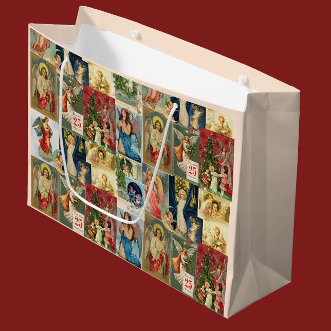 Bolsa De Regalo Grande Tarjetas de Navidades muy antiguas con collaraje d (Subido por el creador)