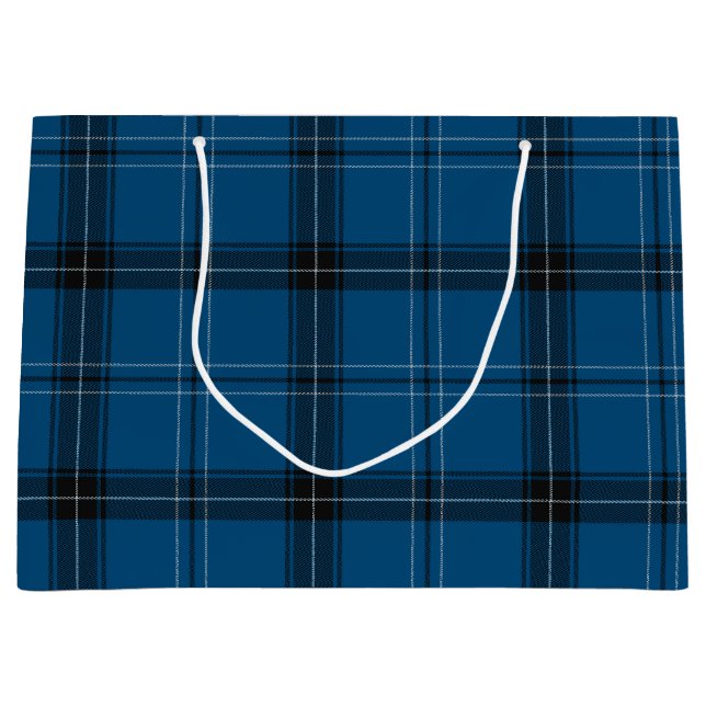 Bolsa De Regalo Grande Tartan Azul Ramsay Escocés (Anverso)