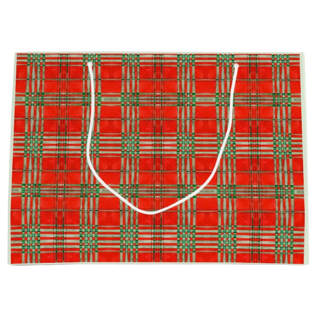 Bolsa de regalo grande TARTÁN ROJO SCOTT (Anverso)