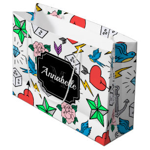 Bolsa De Regalo Grande Tatuaje de la vieja escuela