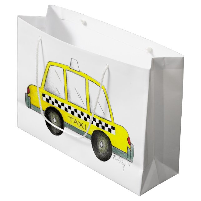Bolsa De Regalo Grande Taxi NYC Amarillo Nueva York Cab al aire libre (Angulo Anverso)