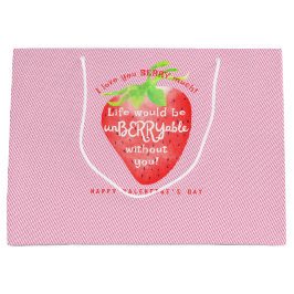 Bolsa De Regalo Grande Te amo Berry Mucho Fresa Dulce Valentines